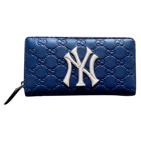 gucci wallet ny yankees black|Gucci Wallet NY Yankees Patch Royal Blue in Leather .